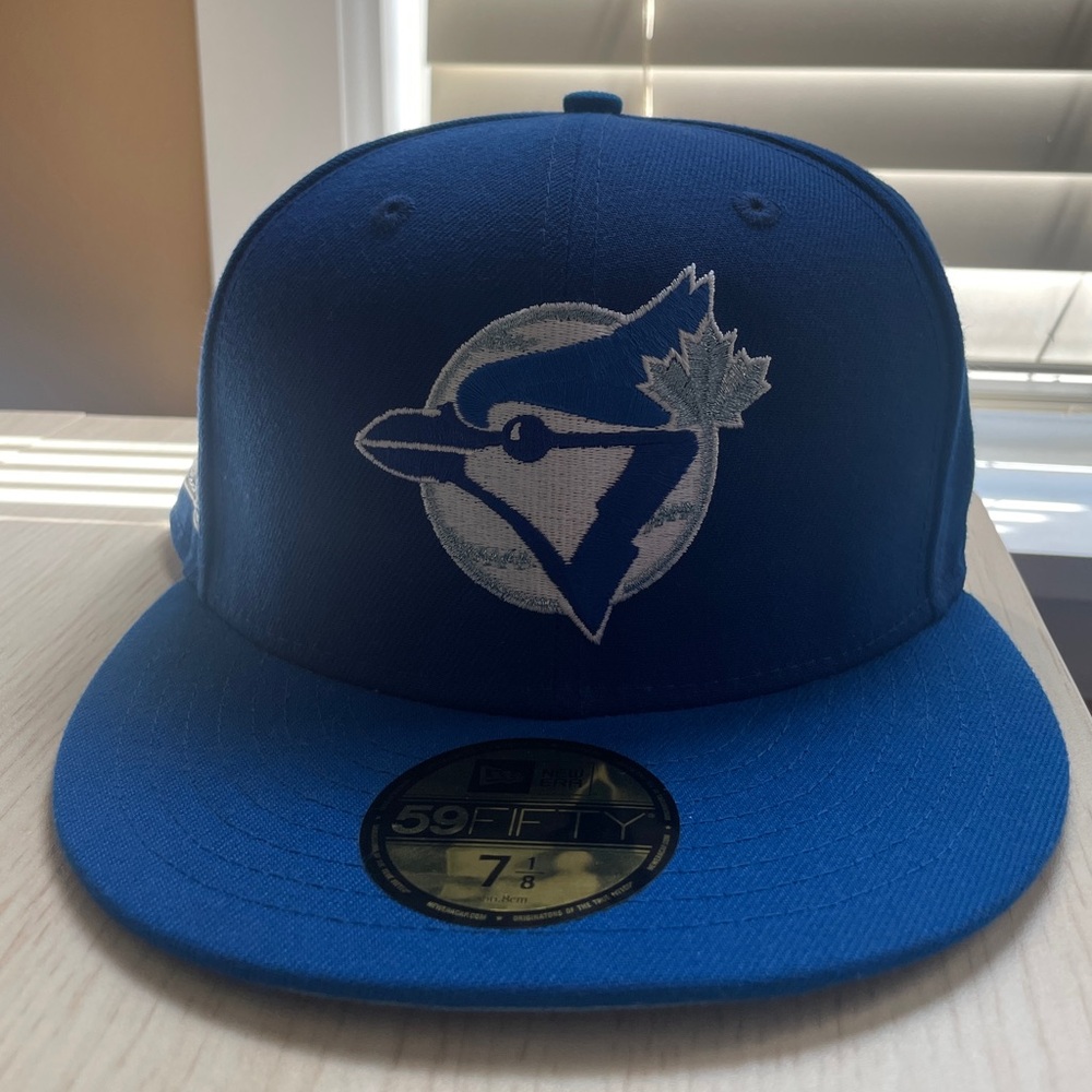 New Era Toronto Blue Jays Blue Hat 10th Anniversary Patch Size 7 1/8